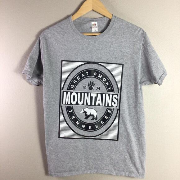 Great Smokey Mountains Tennessee T Shirt Gray Medium - Picture 1 of 4
